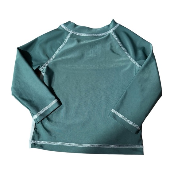 Disney Mickey Mouse Boys 12 m Long Sleeve Rashguard Swim Shirt Surf Beach Sage - Picture 2 of 7